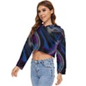 Multicolored abstract dynamic shapes print Women s Lightweight Cropped Hoodie View2