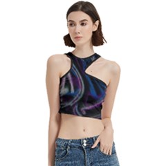 Multicolored Abstract Dynamic Shapes Print Cut Out Top by dflcprintsclothing