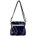 Multicolored abstract dynamic shapes print Zipper Messenger Bag View3