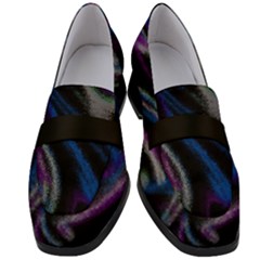 Multicolored Abstract Dynamic Shapes Print Women s Chunky Heel Loafers by dflcprintsclothing