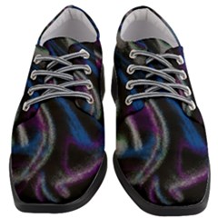 Multicolored Abstract Dynamic Shapes Print Women Heeled Oxford Shoes