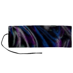 Multicolored Abstract Dynamic Shapes Print Roll Up Canvas Pencil Holder (m) by dflcprintsclothing