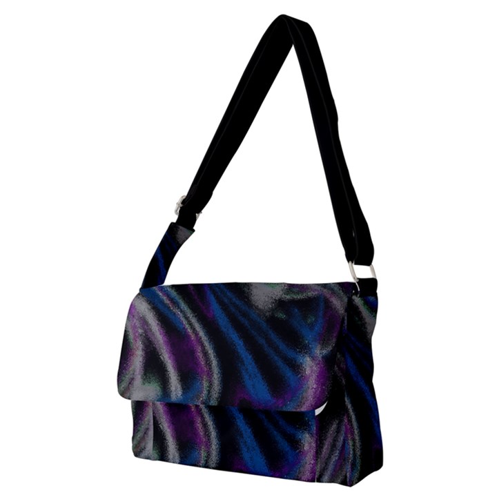 Multicolored abstract dynamic shapes print Full Print Messenger Bag (M)