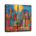 City New York Nyc Skyscraper Skyline Downtown Night Business Urban Travel Landmark Building Architec Mini Canvas 6  x 6  (Stretched) View1