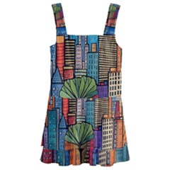 City New York Nyc Skyscraper Skyline Downtown Night Business Urban Travel Landmark Building Architec Kids  Layered Skirt Swimsuit