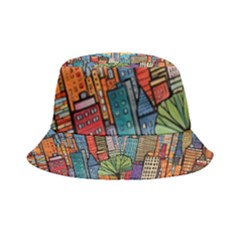 City New York Nyc Skyscraper Skyline Downtown Night Business Urban Travel Landmark Building Architec Inside Out Bucket Hat by Posterlux