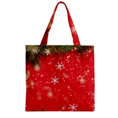 Christmas Ornament Zipper Grocery Tote Bag by Salmanaz77