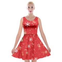 Christmas Ornament Velvet Skater Dress