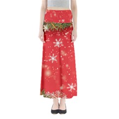 Christmas Ornament Full Length Maxi Skirt by Salmanaz77