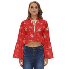 Christmas Ornament Boho Long Bell Sleeve Top