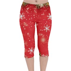 Christmas Ornament Velvet Capri Leggings  by Salmanaz77