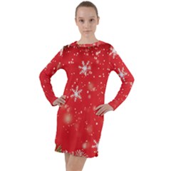 Christmas Ornament Long Sleeve Hoodie Dress