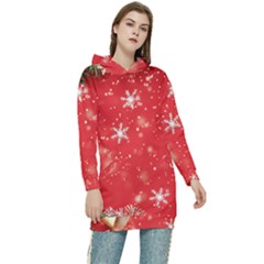 Christmas Ornament Women s Long Oversized Pullover Hoodie