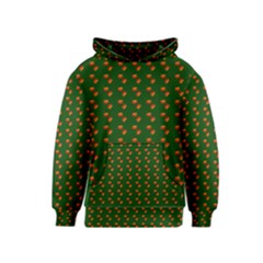 Kawaii Pumpkin Patt Green Kids  Pullover Hoodie