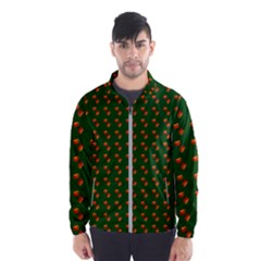 Kawaii Pumpkin Patt Green Men s Windbreaker