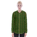 Kawaii Pumpkin Patt Green Womens Long Sleeve Shirt View1