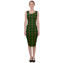 Kawaii Pumpkin Patt Green Sleeveless Pencil Dress by snowwhitegirl