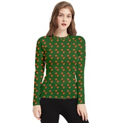 Kawaii Pumpkin Patt Green Women s Long Sleeve Rash Guard by snowwhitegirl