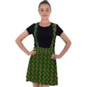 Kawaii Pumpkin Patt Green Velvet Suspender Skater Skirt View1