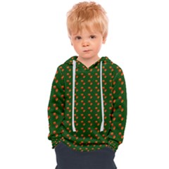 Kawaii Pumpkin Patt Green Kids  Overhead Hoodie