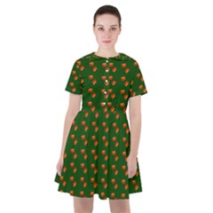 Kawaii Pumpkin Patt Green Sailor Dress by snowwhitegirl