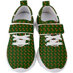 Kawaii Pumpkin Patt Green Kids  Velcro Strap Shoes by snowwhitegirl