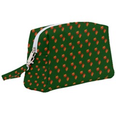 Kawaii Pumpkin Patt Green Wristlet Pouch Bag (large) by snowwhitegirl