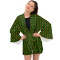 Kawaii Pumpkin Patt Green Long Sleeve Kimono View1