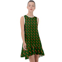 Kawaii Pumpkin Patt Green Frill Swing Dress by snowwhitegirl