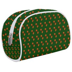 Kawaii Pumpkin Patt Green Make Up Case (medium) by snowwhitegirl