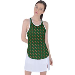 Kawaii Pumpkin Patt Green Racer Back Mesh Tank Top by snowwhitegirl