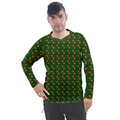 Kawaii Pumpkin Patt Green Men s Pique Long Sleeve T-shirt