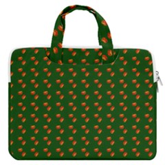 Kawaii Pumpkin Patt Green Macbook Pro 15  Double Pocket Laptop Bag  by snowwhitegirl