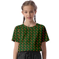 Kawaii Pumpkin Patt Green Kids  Basic T-shirt by snowwhitegirl