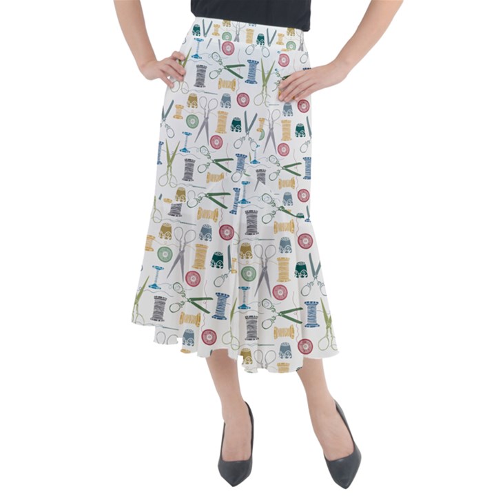 Pattern Seamless Texture Sewing Midi Mermaid Skirt