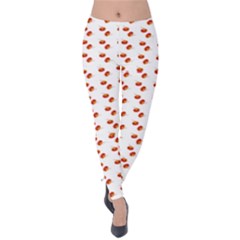 Kawaii Pumpkin Patt White Velvet Leggings