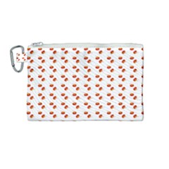 Kawaii Pumpkin Patt White Canvas Cosmetic Bag (medium) by snowwhitegirl