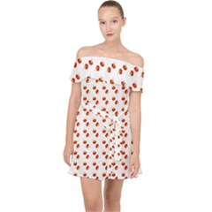 Kawaii Pumpkin Patt White Off Shoulder Chiffon Dress by snowwhitegirl