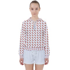 Kawaii Pumpkin Patt White Women s Tie Up Sweat