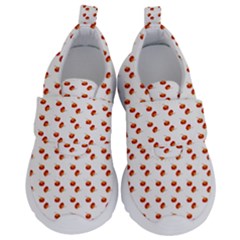 Kawaii Pumpkin Patt White Kids  Velcro No Lace Shoes