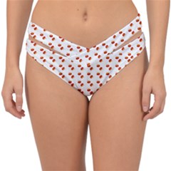 Kawaii Pumpkin Patt White Double Strap Halter Bikini Bottoms by snowwhitegirl