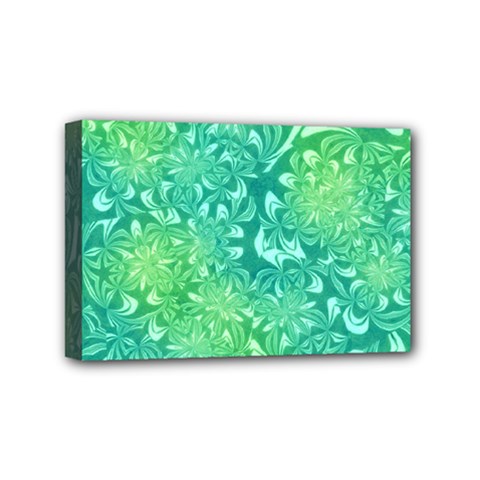 Retro Flower Pattern Design Batik Mini Canvas 6  X 4  (stretched) by Posterlux