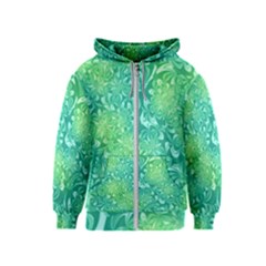 Retro Flower Pattern Design Batik Kids  Zipper Hoodie