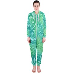 Retro Flower Pattern Design Batik Hooded Jumpsuit (ladies)