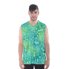 Retro Flower Pattern Design Batik Men s Basketball Tank Top