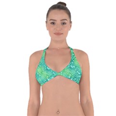 Retro Flower Pattern Design Batik Halter Neck Bikini Top