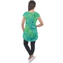 Retro Flower Pattern Design Batik Cap Sleeve High Low Top View2