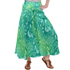 Retro Flower Pattern Design Batik Women s Satin Palazzo Pants