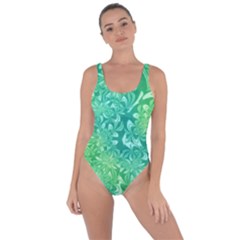 Retro Flower Pattern Design Batik Bring Sexy Back Swimsuit