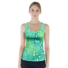 Retro Flower Pattern Design Batik Racer Back Sports Top